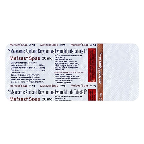 MEFZEST SPAS 20 Tablet 10's