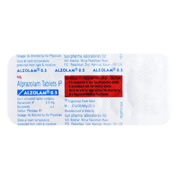 Alzolam 0.5mg Tablet 10'S