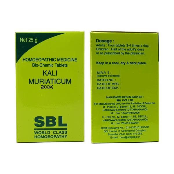 SBL Kali Muriaticum 200X Tablet 25 gm
