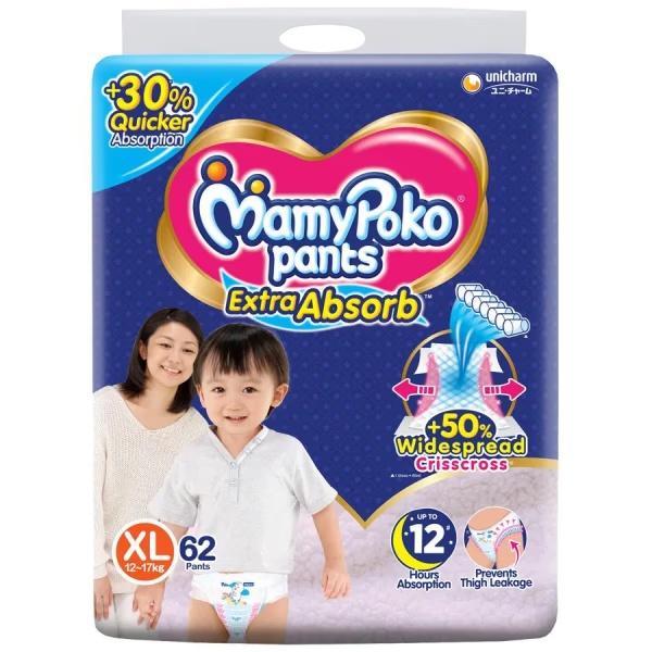 MamyPoko Pants Extra Absorb Diapers (XL) 62's