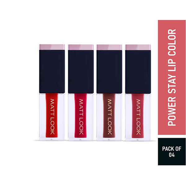 Matt Look Power Stay Matte Liquid Lipstick in 4 Sensational Colors with Transferproof & Newly Wed 10 ml