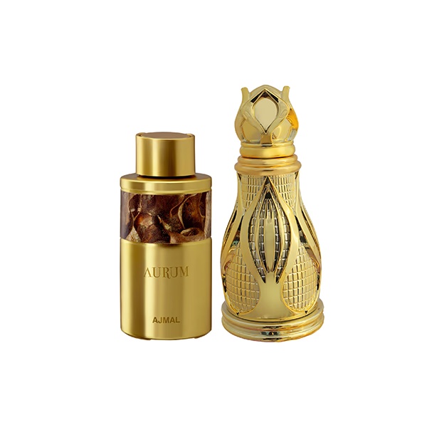 Ajmal Aurum Concentrated Perfume Oil Fruity Floral Attar And Khofooq Concentrated Perfume Oil Woody Oudhy Attar 28 ml