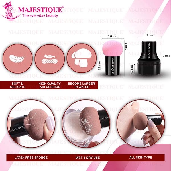 Majestique Makeup Mushroom Beauty Blender Sponge Dry Or Wet FC82 1's