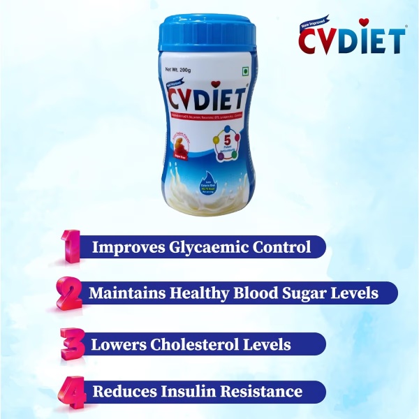 CVDIET Sugarfree Powder - Kesar Badam Flavour - 200 g