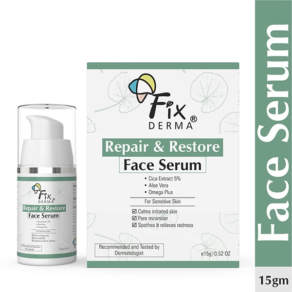 Fixderma 5 Percent Cica Extract Repair and Restore Face Serum for Sensitive Skin 15 gm