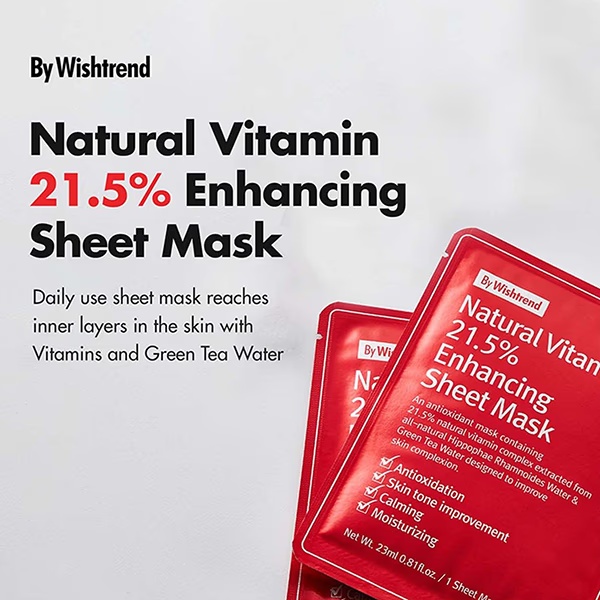 By Wishtrend Natural Vitamin 21.5% Enhancing Sheet Mask 23 ml