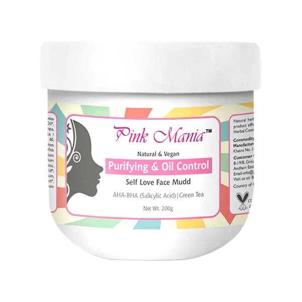 Passion Indulge Pink Mania Purifying and Oil Control Face Mudd Reduces Acne and Pores 200 gm