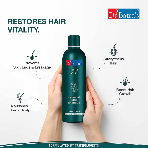 Dr Batra's Hair Fall Control Shampoo 500 ml + Hair Oil 200 ml + Hair Vitalizing Serum 125 ml