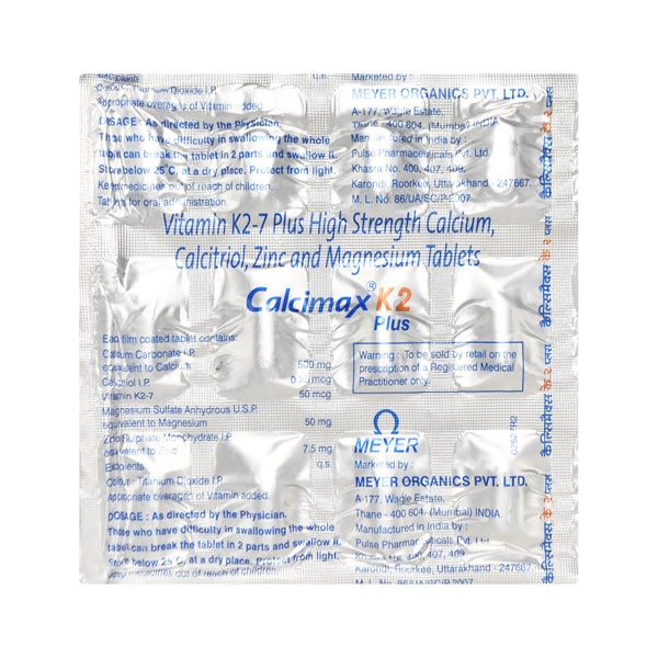Calcimax K2 Plus Tablet 15'S