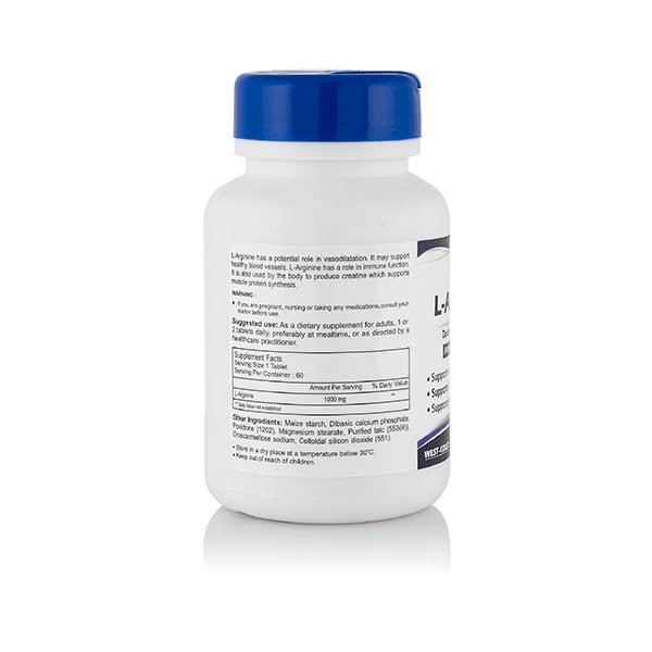 HealthVit L-Arginine 1000 mg Amino Acid Tablets 60's