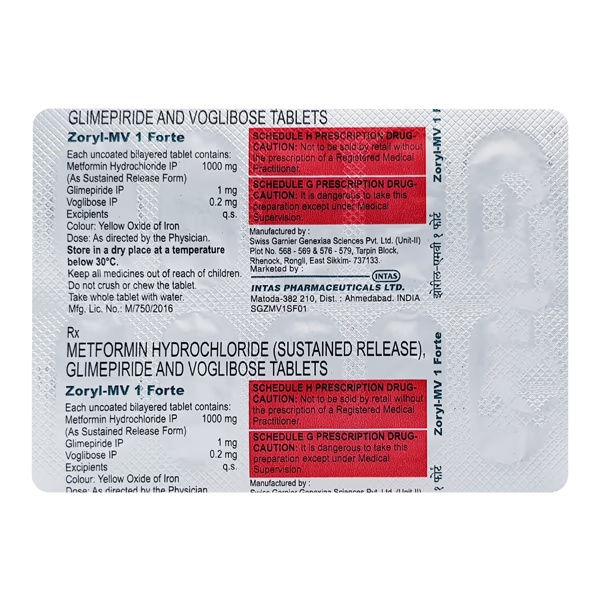 ZORYL MV 1 FORTE Tablet 10's