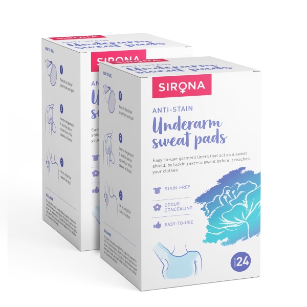 Sirona Under Arm Sweat Pads for Men and Women  (Pack of 2 x 24's)
