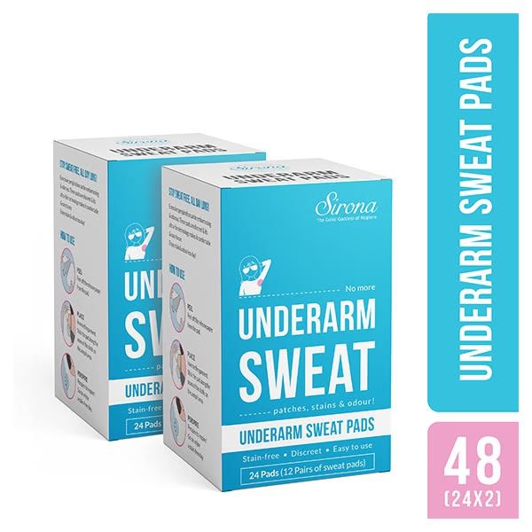 Sirona Under Arm Sweat Pads for Men and Women  (Pack of 2 x 24's)
