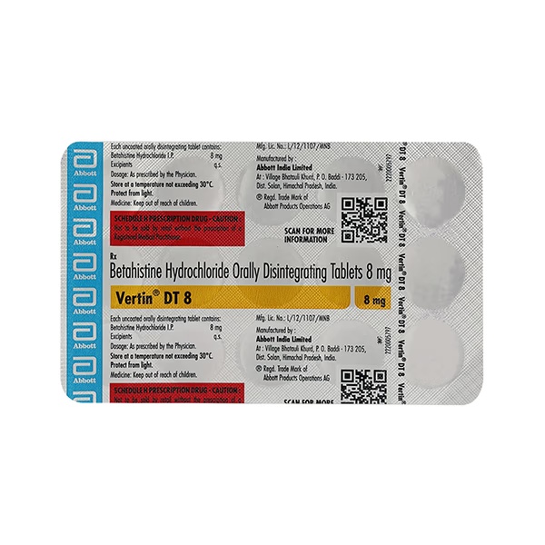 VERTIN DT 8 Tablet 15's