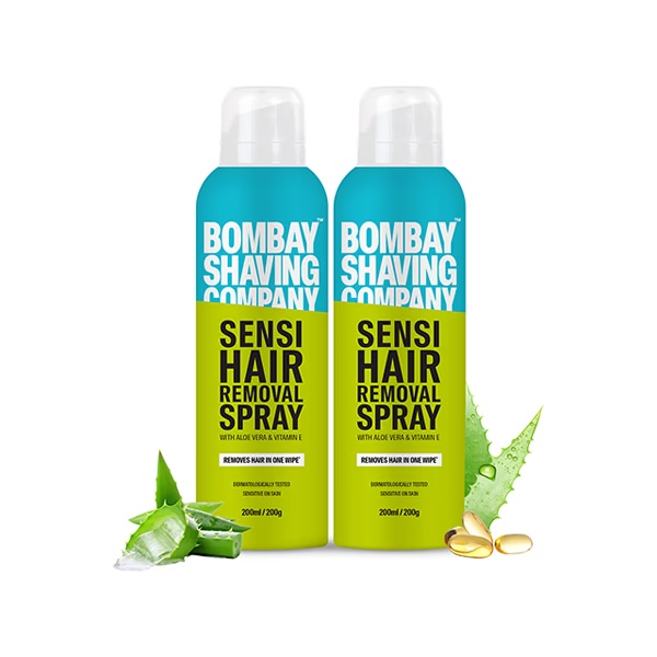 Bombay Shaving Company Sensi Hair Removal Spray For Men, Painless & Irritation Free Spray 200ml 2's