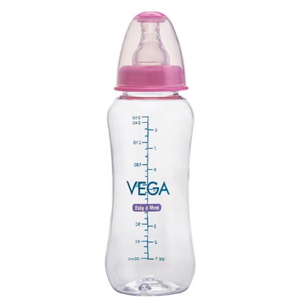 Vega Baby & Mom Tritan Feeding Bottle Regular Neck - Pink 250ml