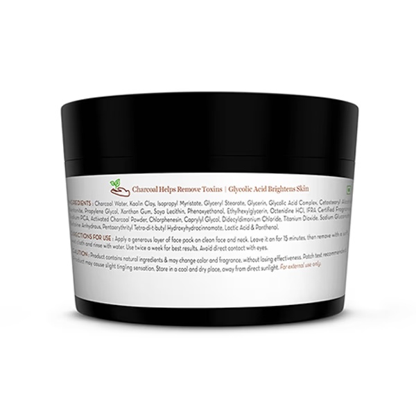 Mamaearth Charcoal Purifying Face Pack Activated Charcoal & Glycolic Acid Skin Detoxification 200 gm