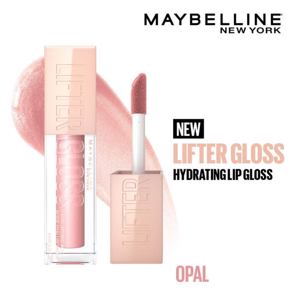 Maybelline New York Lifter Gloss, Hydrating Lip Gloss, Opal 5.4 ml