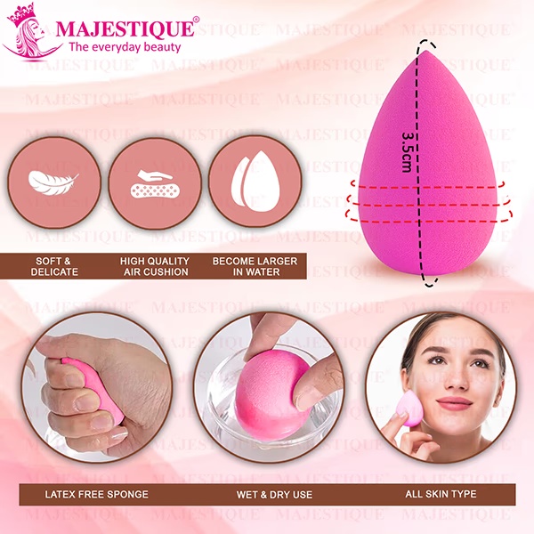 Majestique 6-Piece Blender Beauty Makeup Sponge Set For Flawless Liquid 1's