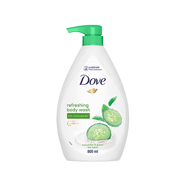 Dove Refreshing Body Wash, With Cucumber & Green Tea Scent 800 ml
