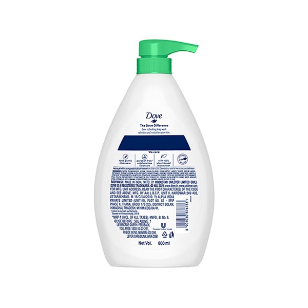 Dove Refreshing Body Wash, With Cucumber & Green Tea Scent 800 ml