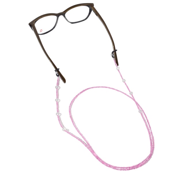 Modisch Pink Beads With Transparent Moti Sunglasses Chain (JC-1403-Pink) 1's