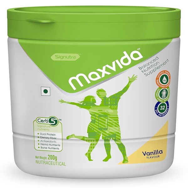 Maxvida Wholesome Daily Nutrition For Adults Jar - Vanilla Flavour 200 g