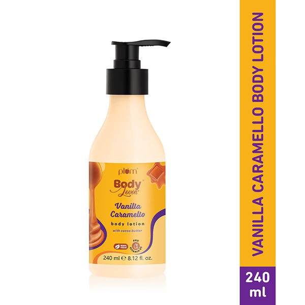 Plum Bodylovin Vanilla Caramello Body Lotion Cocoa Butter and Vit B5, Dry Skin, Brightens Skin 240 ml
