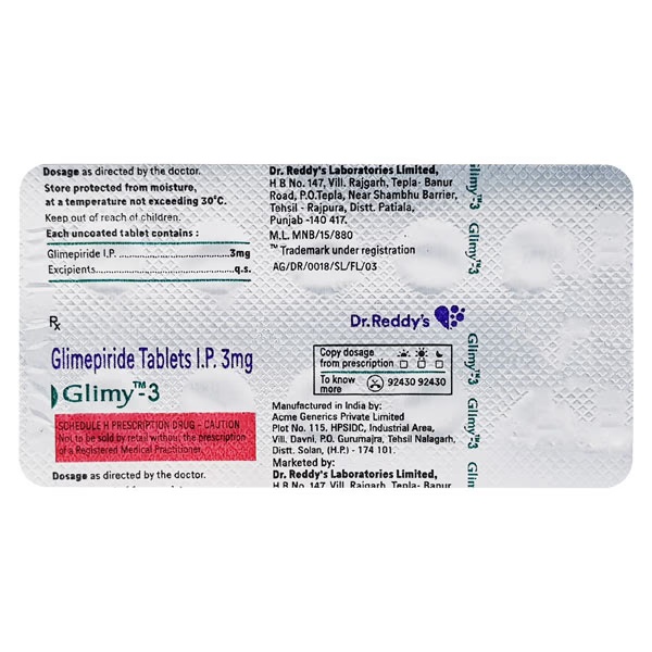Glimy 3mg Tablet 10'S