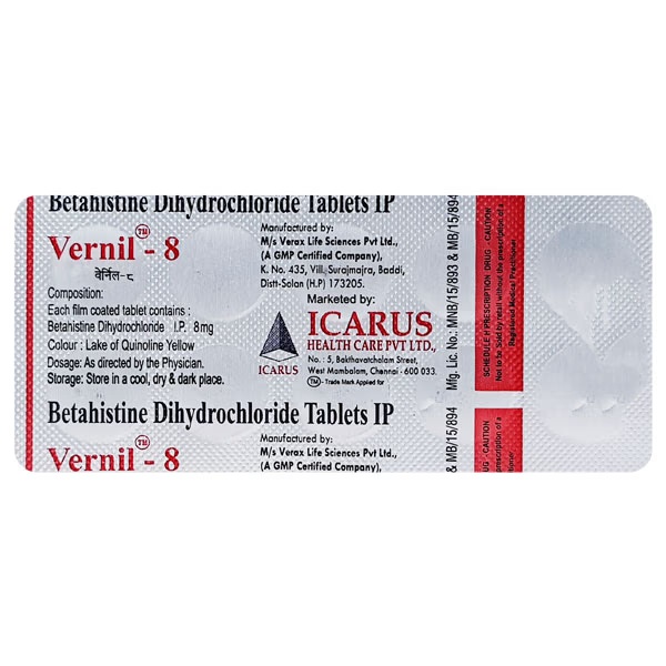 Vernil 8mg Tablet 10'S