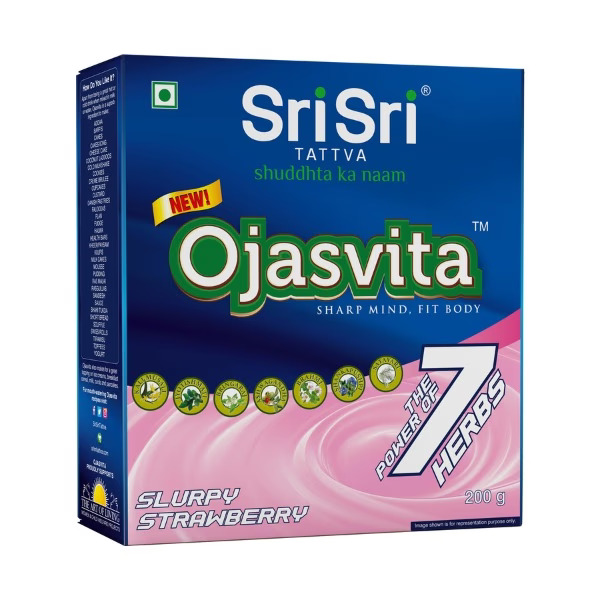 Sri Sri Tattva Ojasvita Powder - Strawberry Flavour 200 gm (Refill Pack)