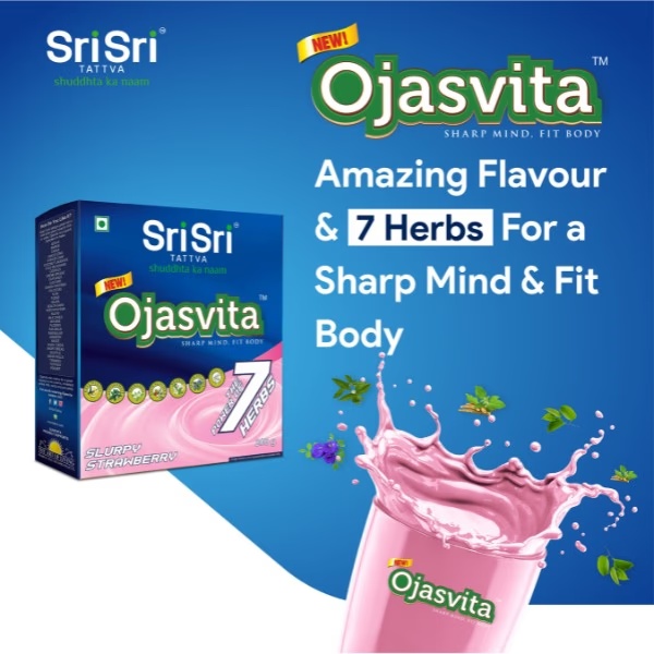 Sri Sri Tattva Ojasvita Powder - Strawberry Flavour 200 gm (Refill Pack)