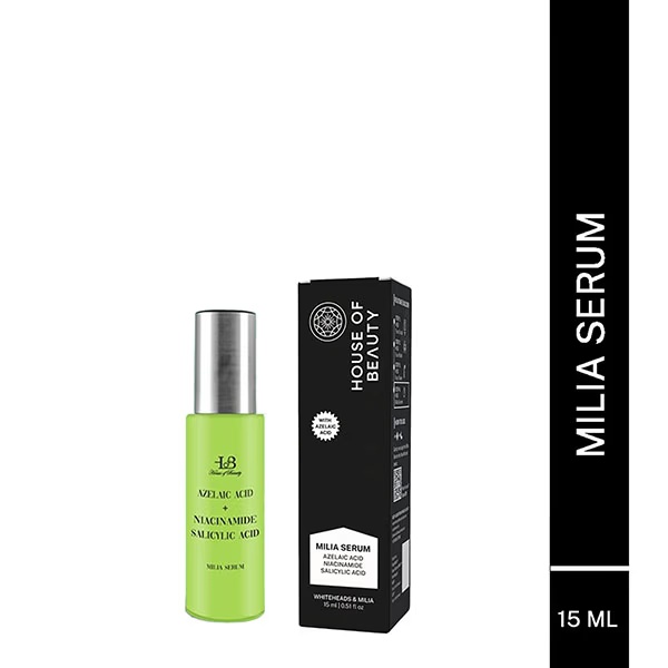 House of Beauty Milia Serum For White Cysts, Black & Whiteheads, Open Pores with Azelaic 15ml