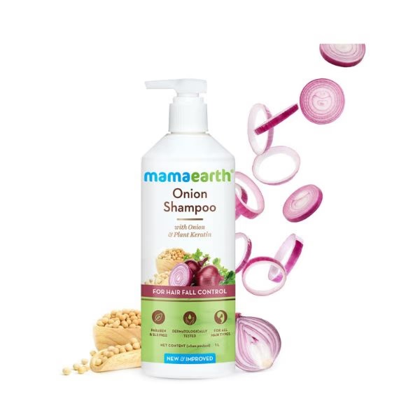 Mamaearth Onion Shampoo for Hair Fall Control with Onion & Plant Keratin 1000 ml