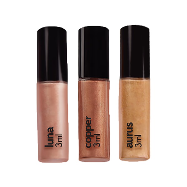 Ruby's Organics Quick Set Liquid Eyeshadow Moon Metal Minis Set 3ml each 3's