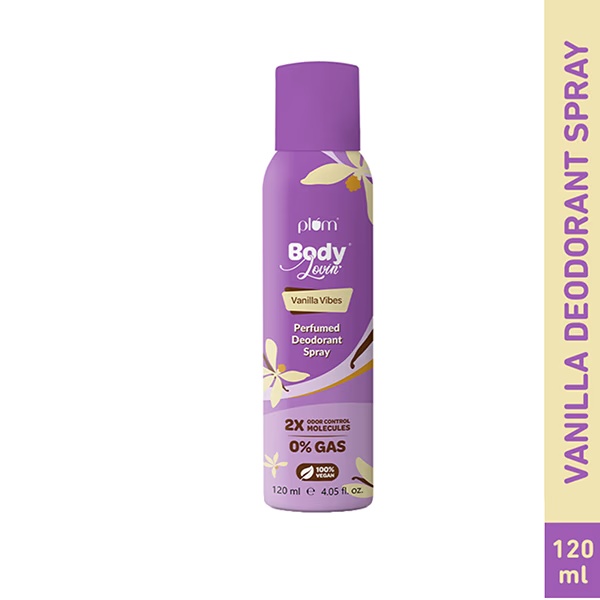 Plum Bodylovin' Vanilla Vibes Perfumed Deodorant Spray 2X Odor Control Molecules 120 ml