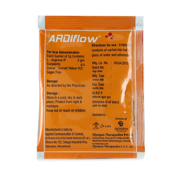 ARDIFLOW Sugar Free Orange Flavour Sachet 5gm