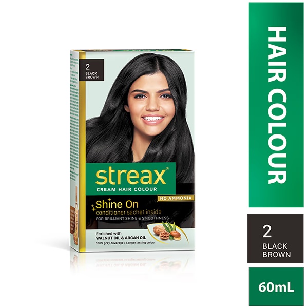 Streax Hair Colour - Black Brown (35gm+25ml) 1's
