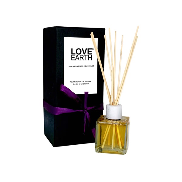 Love Earth Premium Reed Diffuser Lemongrass Long-Lasting Fragrance 30 ml