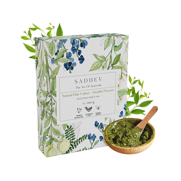 Sadhev Natural Hair Colour Powder - Double Process 200 gm