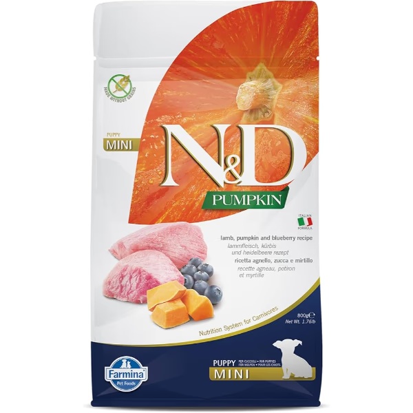 Farmina N&D Pumpkin Dog Food - Lamb & Blueberry (Puppy Mini) 800 g