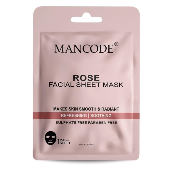 Mancode Rose Facial Sheet Mask For All Skin Types 25 gm
