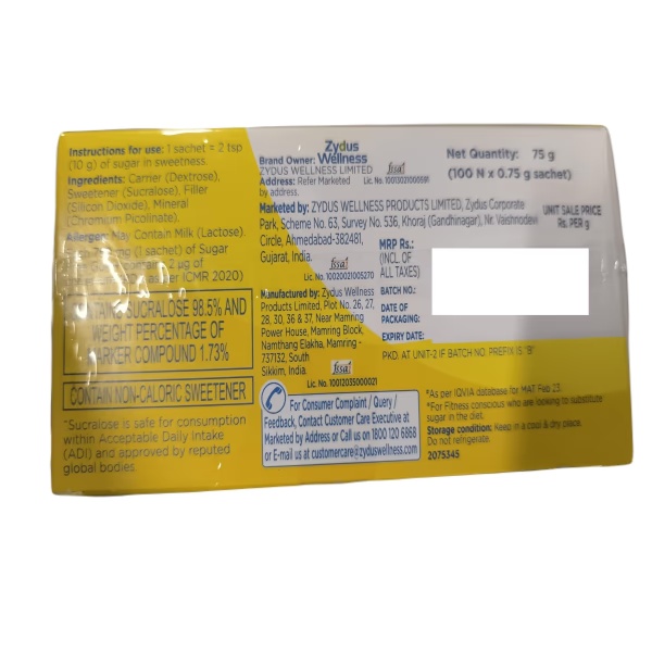 Sugar Free Gold + with Chromium Sachet 100's
