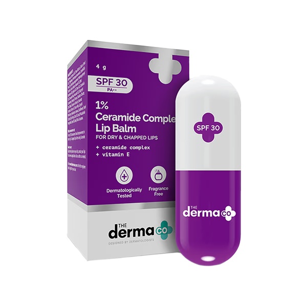 The Derma Co. 1% Ceramide Complex Lip Balm with Ceramides and Vitamin E for Dry and Chapped Lips 4 gm