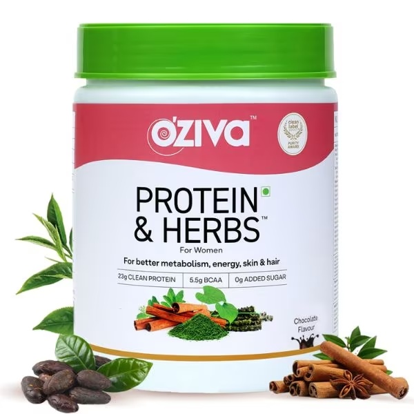 Oziva Protein & Herbs Powder for Women - Chocolate 500 gm