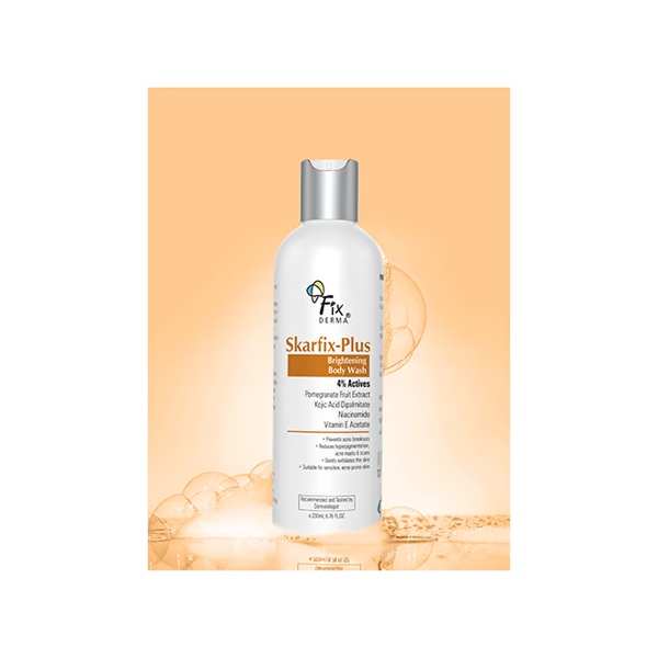 Fixderma Skarfix Plus Body Wash Pomengranate Fruit Extract Niacinamide Acid Improves Skin Tone 200 ml