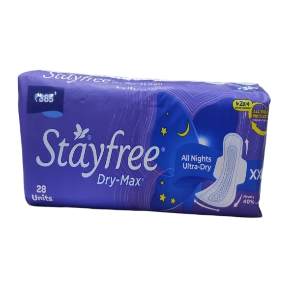 Stayfree Dry-Max All Night Ultra-Dry Wings (XXL) 28's 1 5567-stayfree-dry-max-all-night-ultra-dry-wings-xxl-28-s-1.jpg