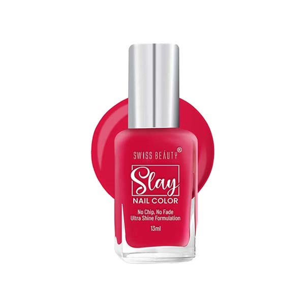 Swiss Beauty Slay Nail Color, Shade - My Raspberry 13 gm