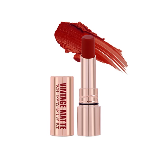Half N Half Vintage Matte Non-Transfer Lipstick , Glam Red-05 3.8 g