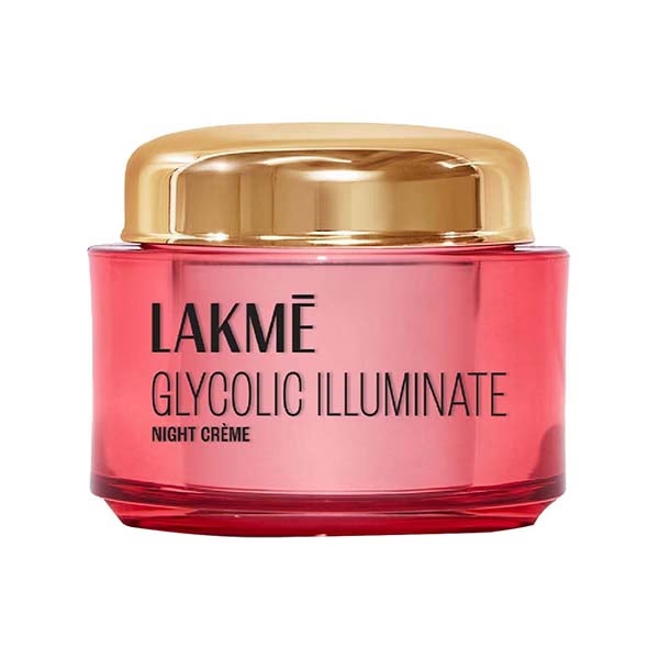 Lakme Glycolic Illuminate Night Cream with Glycolic Acid and 1% Niacinamide for Skin Cell Regeneration 50 gm